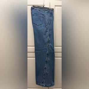 Risen Scalloped Wide Leg Jeans